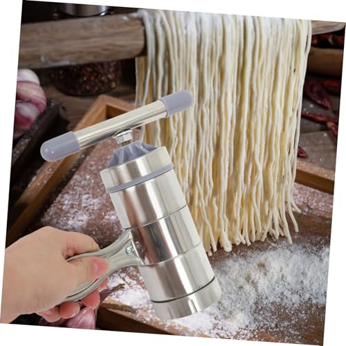 6pcs Manual Honey Extractor and Pasta Machine Set Pressing Force Includes Stainless Steel Honey Presser and Spaghetti Maker Molds for Home Use