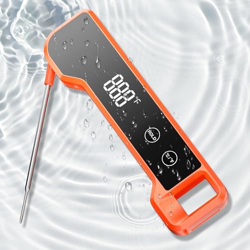 Digital Meat Thermometer for Cooking, Fast Reading Thermometer with IP67 Waterproof, ±0.5 ℉ Accuracy Kitchen Thermometer, Easy to Use, Meat Thermometer Digital for Candy, Grill, BBQ, Brewing