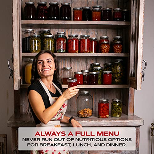 Wide Mouth Canning Lids, 50-Pack – Create Airtight Seals on Mason Jars to Preserve Food for Meal Prep & Emergency Food Storage – 3.4 In. Metal Lids with Silicone Seals – Canning Supplies by FORJARS - style: 50-Pack