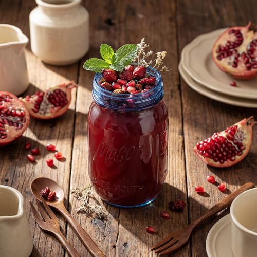 Rubtlamp Blue Mason jar 32 oz, 12 Pack Glass Jars - Wide Mouth Mason Jars with Airtight Lids for Pickling, Fermenting, Food Storage&DIY Crafts, Microwave & Dishwasher Safe - color: Blue