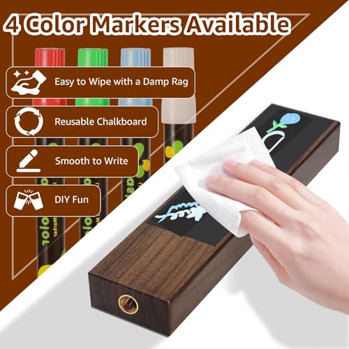 4PCS Chalkboard Beer Tap Handle Keg Handle Keg Tap Handle Walnut Tap Handles for Kegerator Beer Faucet with 4PCS Pen - size: 4PCS-Walnut Tap Handles