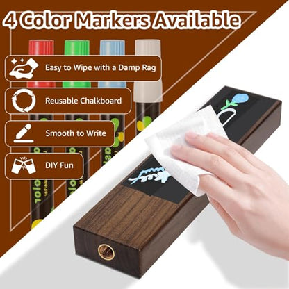 4PCS Chalkboard Beer Tap Handle Keg Handle Keg Tap Handle Walnut Tap Handles for Kegerator Beer Faucet with 4PCS Pen - size: 4PCS-Walnut Tap Handles