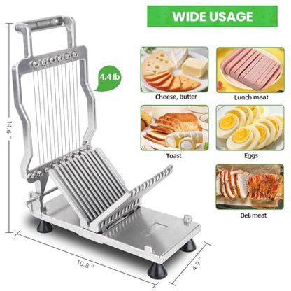Commercial Cheese Slicer With Wire1 cm & 2 cm Cheese Cutter Butter Cutting Board Machine Aluminum Alloy Commercial Cheese Slicer with 316 Stainless Steel Wire Kitchen Cooking Baking Tool - size: 0.39" & 0.78"