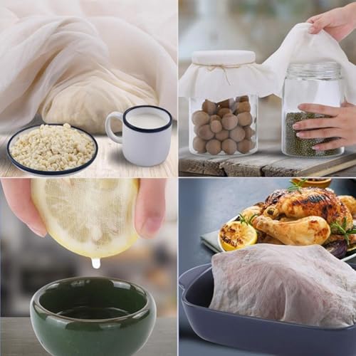 2pcs Reusable Cheesecloth, 50x50cm, 100% Cotton Food Filter Cloth, Unbleached Cheese Strainer Cloths For Juice Making Yogurt Coffee Tea Filtering Cheese Making