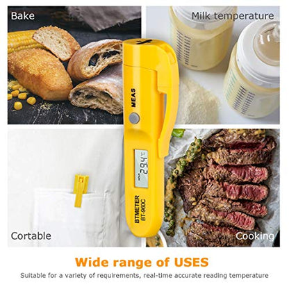 Mini Digital Infrared Thermometer - BTMETER BT-960C Temperature Pen with Pocket Clip Instant Read to 527℉ Auto Off for Meat Candy Cooking Food Grill Kitchen BBQ Candy Wine(NOT for Human Temp) - color: BT-960C 1 PACK (Yellow)