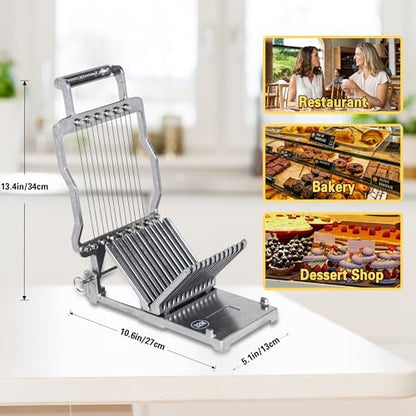Hakka Cheese Slicer Commercial Block Cheese Cutter with 3/8" & 3/4" Blades, Stainless Steel Butter Cutter for Home & Restaurant Kitchen