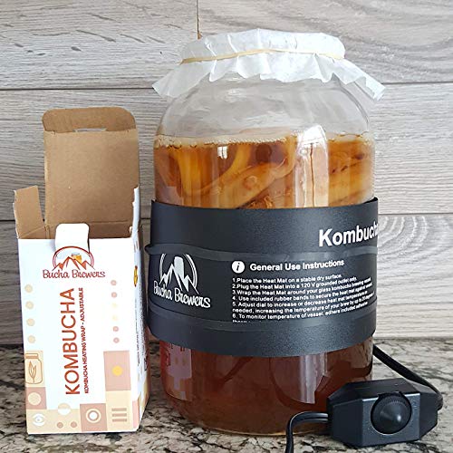 Adjustable Kombucha Heat Mat - Bucha Brewers Kombucha Heating Wrap, Kombucha Warmer, Fermenter Heater