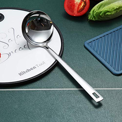 Stainless Steel Ladle, Berglander Soup Ladle, Cooking Ladle, Kitchen Ladle, Metal Soup Spoon For Cooking Non-Stick And Heat Resistant, Dishwasher Safe, Easy to Clean - size: G. Ladle