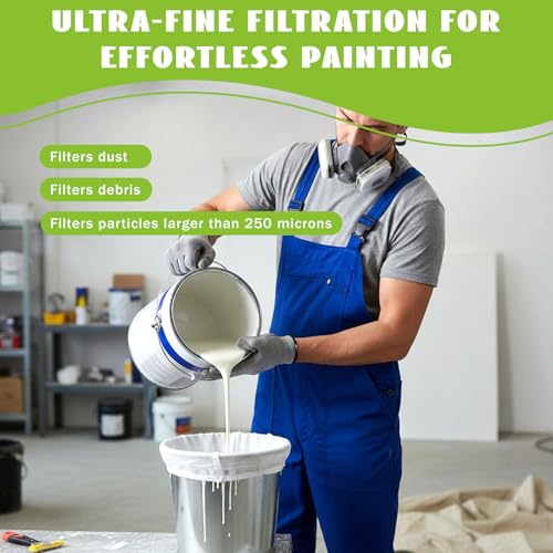 10 Pcs Paint Strainer Bags, 1 Gallon Paint Filter Strainer, Elasticity Opening Strainers Bags Disposable for Paints Bucket & Hydroponics