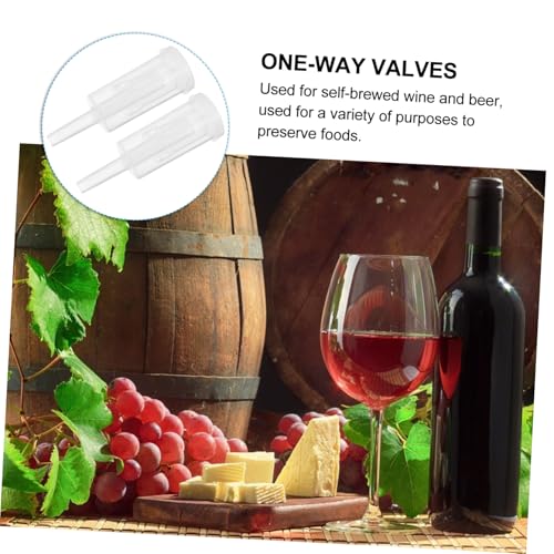 IMIKEYA 2pcs Valve Wine Stoppers Plastic for Leak Wine Preservation Brew One-way Valves for Home Brewing