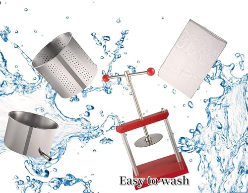 2L Manual Juice Press, Herb Fruit Cheese Press, Food Grade Stainless Steel Juicer Presser for Fruit Cider Wine Olive Oil