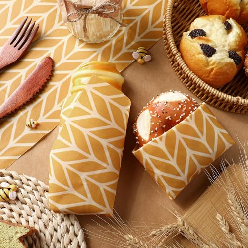 Mindsoft 17 x 23 Inch Reusable Beeswax Food Wrap for Bread Sandwich Wrapper Beeswax Paper Organic Bowl Dishes Covers Sustainable Food Cheese Fruit Snacks Storage Containers Keeper (Fresh Style) - style: Fresh Style