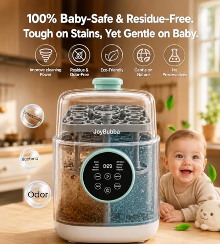 Bottle Washer Tablets, 60 Count Cleaning Detergent – Baby-Safe & TUV Certified – Removes Milk Film, Non-Toxic, Fragrance-Free – for Bottles, Pump Parts, Sippy Cups, Pacifiers & More