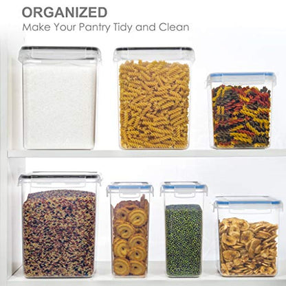 PANTRYSTAR Medium Food Storage Containers with Lids Airtight 3.6L /121.7Oz, for Flour, Sugar, Baking Supply, 3PCS BPA Free Plastic Canisters for Kitchen Pantry Organization - size: 3.6 L