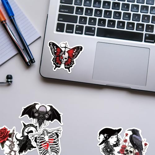 Yoksas Goth Horror Vampire Stickers - 50Pcs Gothic Red Skull Spooky Satanic Stickers for Scrapbook,Laptops,Water Bottles,Halloween Party Supplies,Helmets,Bumper - color: Vampire