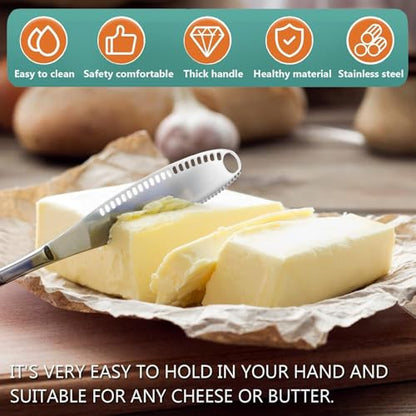 AKOAK 1 Pack Stainless Steel Butter Spatula, 3 in 1 Kitchen Gadget for Shredding Fruits and Vegetables, Breakfast, Butter, Cheese and Jam