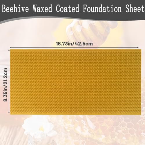 Beehive Wax Coated Foundation Sheet Beehive Foundation Sheet,Beeswax-Coated Foundation Sheets Made of Plastic,Black Beehive Beeswax Coated Foundation Sheet,for Deep Bee Frame (Yellow,5Pcs) - color: Yellow, size: 5Pcs