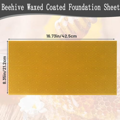 Beehive Wax Coated Foundation Sheet Beehive Foundation Sheet,Beeswax-Coated Foundation Sheets Made of Plastic,Black Beehive Beeswax Coated Foundation Sheet,for Deep Bee Frame (Yellow,10Pcs) - color: Yellow, size: 10Pcs
