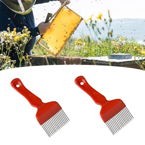 Bee Keeping Uncapping Fork with 18 Tines Stainless Honey Extractor Equipment Hive Tool,Beekeeping Uncapping Tub Honey Extraction Kit (2Pcs) - size: 2Pcs
