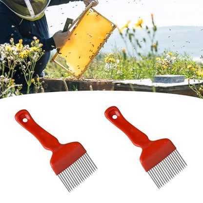 Bee Keeping Uncapping Fork with 18 Tines Stainless Honey Extractor Equipment Hive Tool,Beekeeping Uncapping Tub Honey Extraction Kit (2Pcs) - size: 2Pcs
