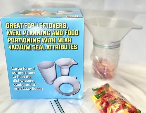 Best Food Transfer Tool for Easy Bagging and Storage, Quart and Gallon Size (White)