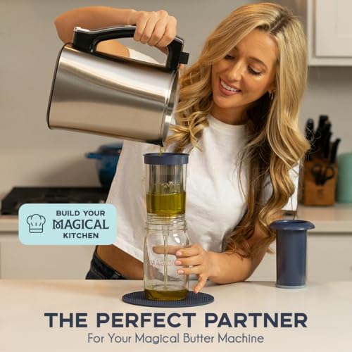 Magical Butter Filter Press – BPA-Free Reusable Straining System with Plunger & Cleaning Brush – Mess-Free Infused Oil & Butter Strainer - size: Magical Filter Press