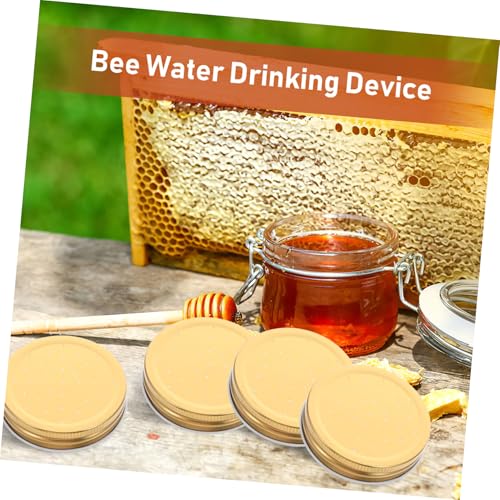 Outanaya 5pcs Bee Water Feeder Lids for Beehive Entrance Easy to Install Reusable Watering Station Versatile Beekeeping Supplies for Hydration and Feeding Needs