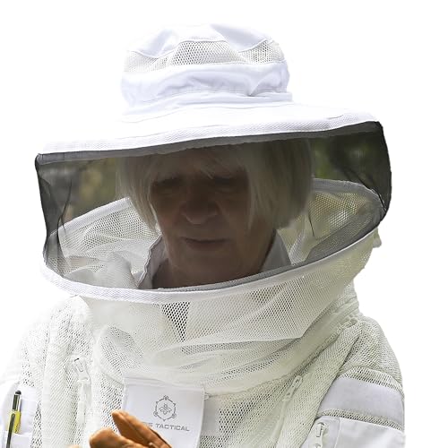 Bee Keeper Hat with Round Hood, Ventilated Beekeeping Veil, Bee Protective Gear for Men & Women, Comfortable Mesh for Beekeeping, Beekeeping Supplies - S/M/L - size: S/M/L