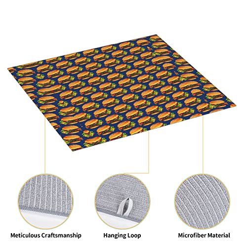 Dish Drying Mat Cheeseburger Hamburger Kitchen Counter Pad Absorbent Non-Slip Mat 18 X16inch