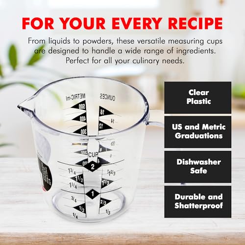 Chef Craft Select Plastic Measuring Cup, 2 Cup, Clear - size: 2 Cup