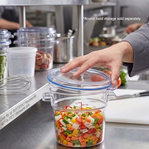TrueCraftware- 1 Qt. Clear Round Polycarbonate Food Storage Container Lid 1 Piece Replacement Lid for Round Container Meal Prep Kitchen Pantry Commercial Restaurant - size: Lid - Fits 1qt