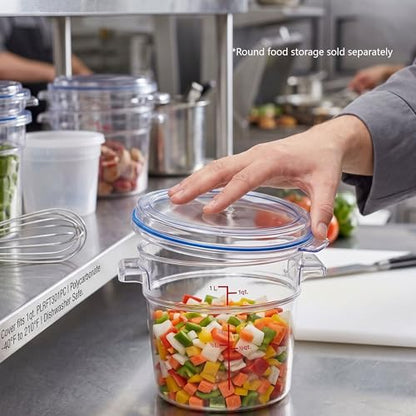 TrueCraftware- 1 Qt. Clear Round Polycarbonate Food Storage Container Lid 1 Piece Replacement Lid for Round Container Meal Prep Kitchen Pantry Commercial Restaurant - size: Lid - Fits 1qt