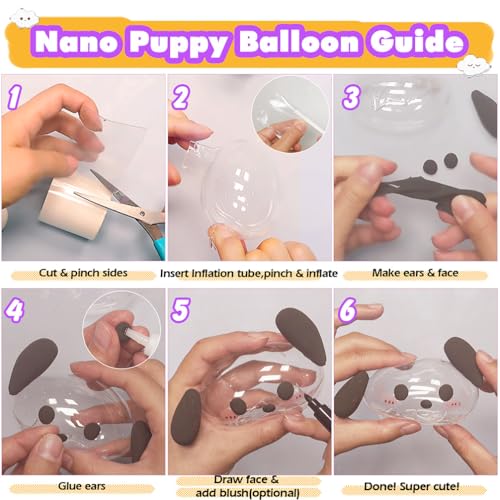 FUNSHOWCASE Nano Tape Bubble Kit with Clay, Marker, 6-Design Guide Squishy Maker Set - color: Nano Tape Bubble