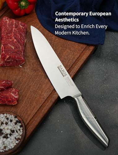 8 Inch Japanese Kitchen Knife – Professional Gyuto Chef Knife Made of 1.4116 German Steel, All-Steel Anti-Slip Handle, Razor Sharp Blade in Gift Box for Home & Restaurant - style: Japanese Chef Knife