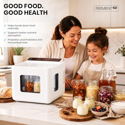 12.8L Smart Yogurt Maker Machine & Fermentation Kit, Kombucha, Kimchi, Natto, tempeh, Sourdough Maker, Temp Control 50-115°F, Timer 1 Hr -30 Day, Post-Ferment Cooling