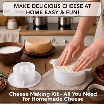 SHSH trade group Cheesemaking Supply Kit 1.2 L with Pressing Plate - Gouda Hard Cheese Mold and Presses Kits for Cheese Making Kit Maker - Cheese Mold and Press