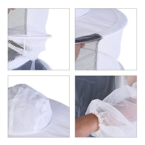 Beekeeping Jacket, Transparent Beekeeping Protective Suit with Hooded Veil, Ventilated Bee Jacket for Professional Beginner Apiarist