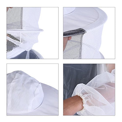 Beekeeping Jacket, Transparent Beekeeping Protective Suit with Hooded Veil, Ventilated Bee Jacket for Professional Beginner Apiarist