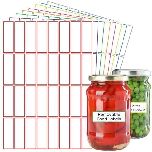 1024 Pcs Removable Food Labels, 1 x 3 Inch Write-On Colored Freezer Stickers, Waterproof Oilproof No Residue Self-Adhesive Food Labels Stickers for Party Buffet, Meal Prep Containers & Kitchen Storage