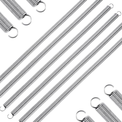 6pcs Extension Springs,0.047"x0.4"x11.8" 304 Stainless Steel Extension Springs with Hook Ends 11.8inch (6, 0.047"x0.4"x11.8") - size: 0.047"x0.4"x11.8"