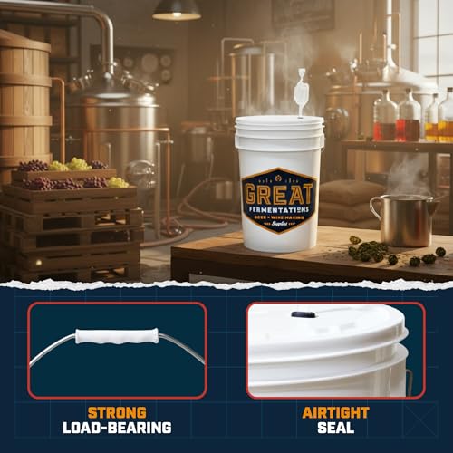 6.5 Gallon Fermenting Bucket with Lid and Handle - BPA-Free Food Grade Fermentation Bucket with Airlock - Reusable Brewing Container for Home Brewing Enthusiasts - size: Bucket Kit (1 Lid + 1 Airlock)