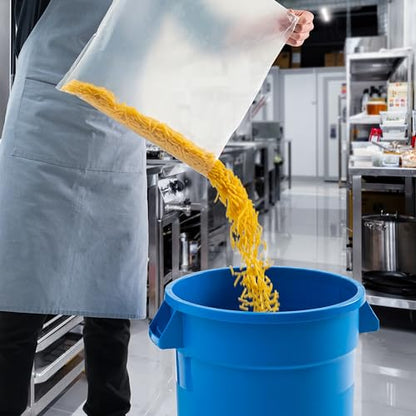 PRO&Family Commercial Round Trash Can, Ingredient Bin, Heavy-Duty Plastic, Anti-Static, Kitchen, Office, Outdoor Use (Blue, 20 Gallon) - color: Blue, size: 20 Gallon