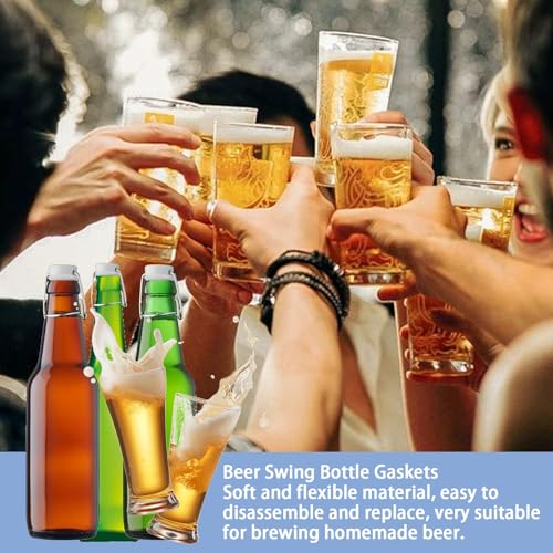 25pcs Silicone Gasket,Beer Bottle Cap Gasket,Beer Swing Flip Top Bottle Silicone Gaskets Home Brew Beer Soda Bottle Seal Gasket bottle gasket Home Brewing Gaskets Silicone Seals swing top