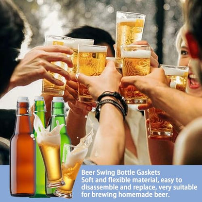 25pcs Silicone Gasket,Beer Bottle Cap Gasket,Beer Swing Flip Top Bottle Silicone Gaskets Home Brew Beer Soda Bottle Seal Gasket bottle gasket Home Brewing Gaskets Silicone Seals swing top