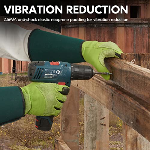 Vgo... Gardening Gloves Ladies,Safety Work Gloves,Long Sleeves Gauntlet,Puncture Proof,Touchscreen(Size M,Light green,SL7477) - color: 1 Pair - Spring Green, size: Women's Medium