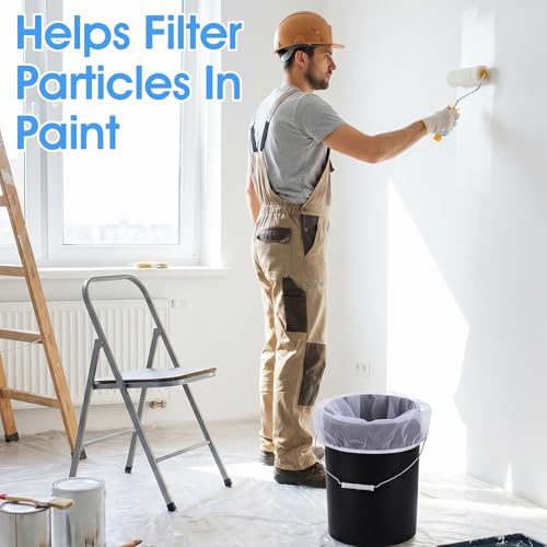 30 Pieces Paint Strainer Bags 5 Gallon, White Regular Fine Mesh Paint Filters Strainer 5 Gal with Elastic Top Opening Nylon Filter Bag for Painting, Gardening, Plant Protection