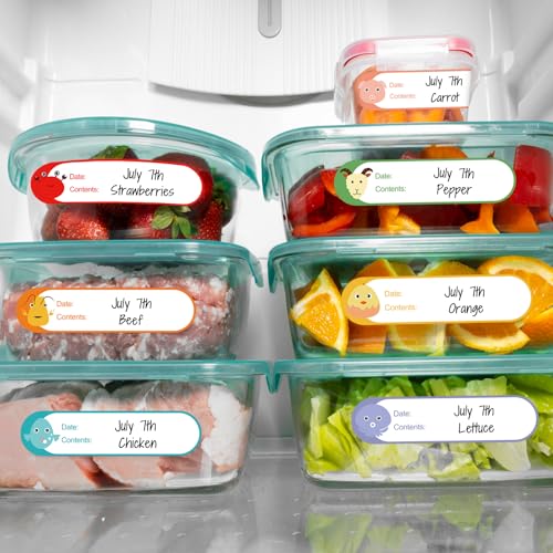 512pcs 1" x 4" Baby Milk Bottle Labels to Write On, No Residue Food Storage Labels for Kitchen, Mason Jar Labels, Freezer Labels Removable, Food Labels Cartoon Waterproof - color: Baby - 8 Colors