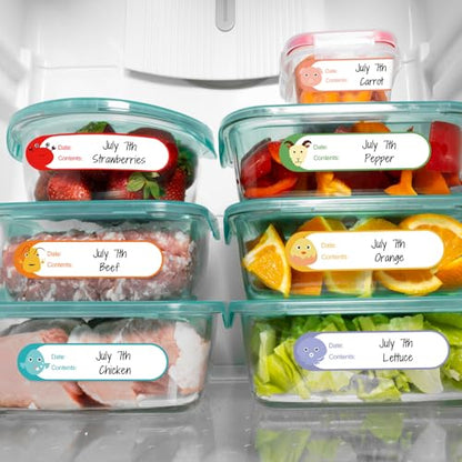 512pcs 1" x 4" Baby Milk Bottle Labels to Write On, No Residue Food Storage Labels for Kitchen, Mason Jar Labels, Freezer Labels Removable, Food Labels Cartoon Waterproof - color: Baby - 8 Colors