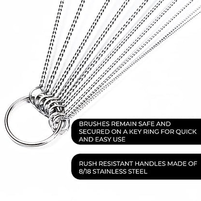 10" Extra Long Tube Cleaning Brush Set - 10 Pack - Blue | Flexible nylon straw brushes for bottles, cleaning straws, pipe cleaners, glass, keyboard, detailing and deep cleaning - color: Blue, size: 10pk - 2mm 3mm 4mm 5mm 6mm 8mm 12mm 16mm 20mm 24mm
