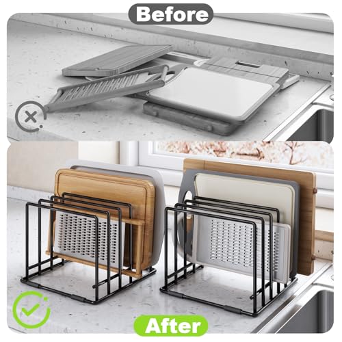 2-pack 5-slot baking storage scratch-resistant cookie tray organizer with anti-slip frame for kitchen cabinet - portable and dust-resistant